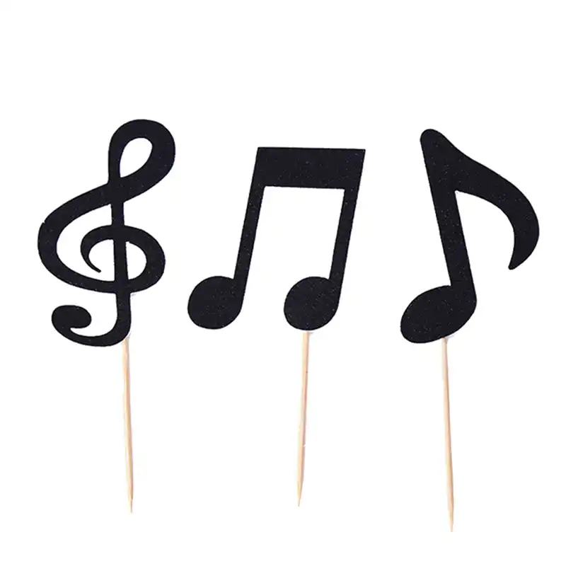 Sdfc 30 Pcs Music Notes Themed Cupcake Topper Paper Cake Inserts