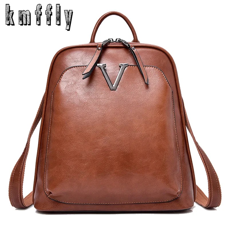 

2020 Retro Women Backpack High Quality Leather Luxury Unisex Backpack Fashion School Bag For Teenage Girls Lady Travel Backpacks