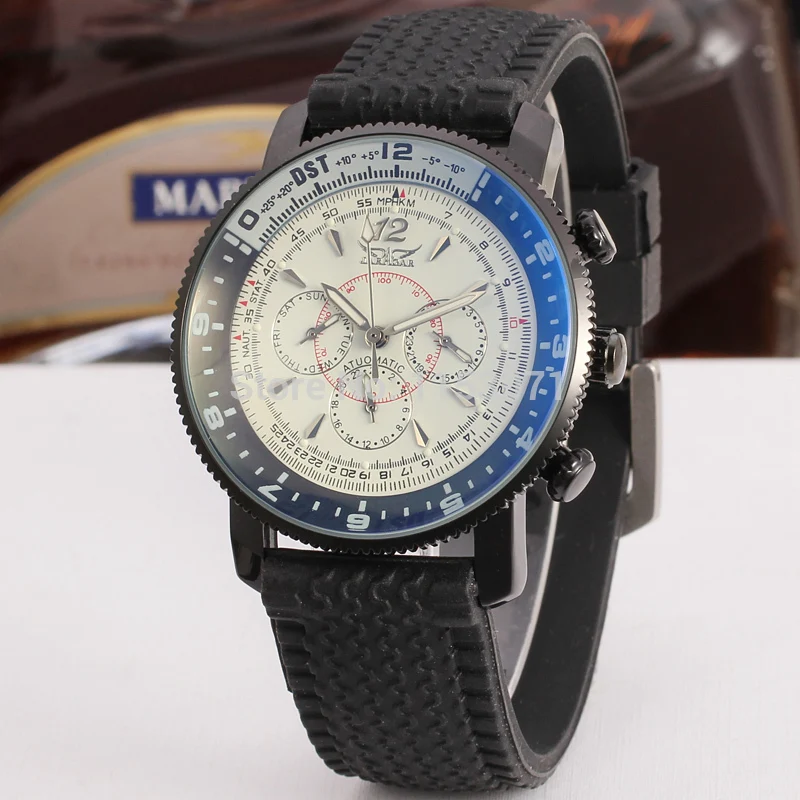 JAG6066M3B1 Новые популярные автоматические мужские часы Jaragar Заводские черные