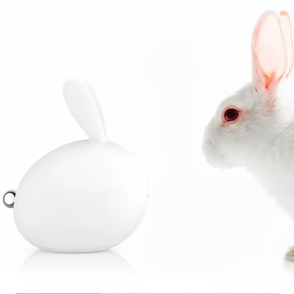  7 colors Cartoon bunny lamp colorful brightness change color led pat light usb rechargeable silicon - 32937161353