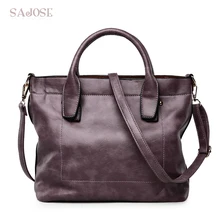 Designer Leather Women Vintage Handbags High Quality Famous Brands Ladies Classic Simple Bags Female Purple Tote