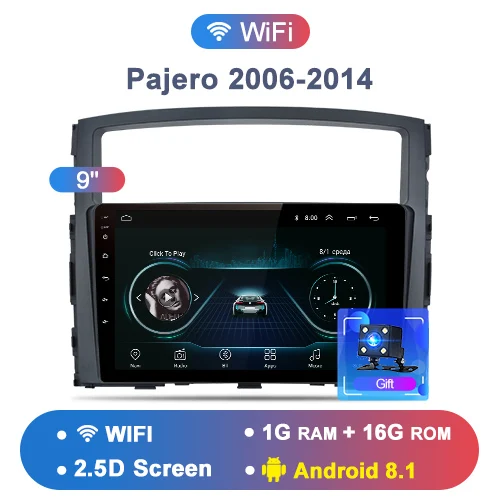 Junsun 2G+ 32G Android 8,1 4G Автомобильный радио мультимедиа плеер для Mitsubishi Pajero 4 2006- навигация gps 9 ''Авто 2 din без dvd - Цвет: WIFI For Pajero