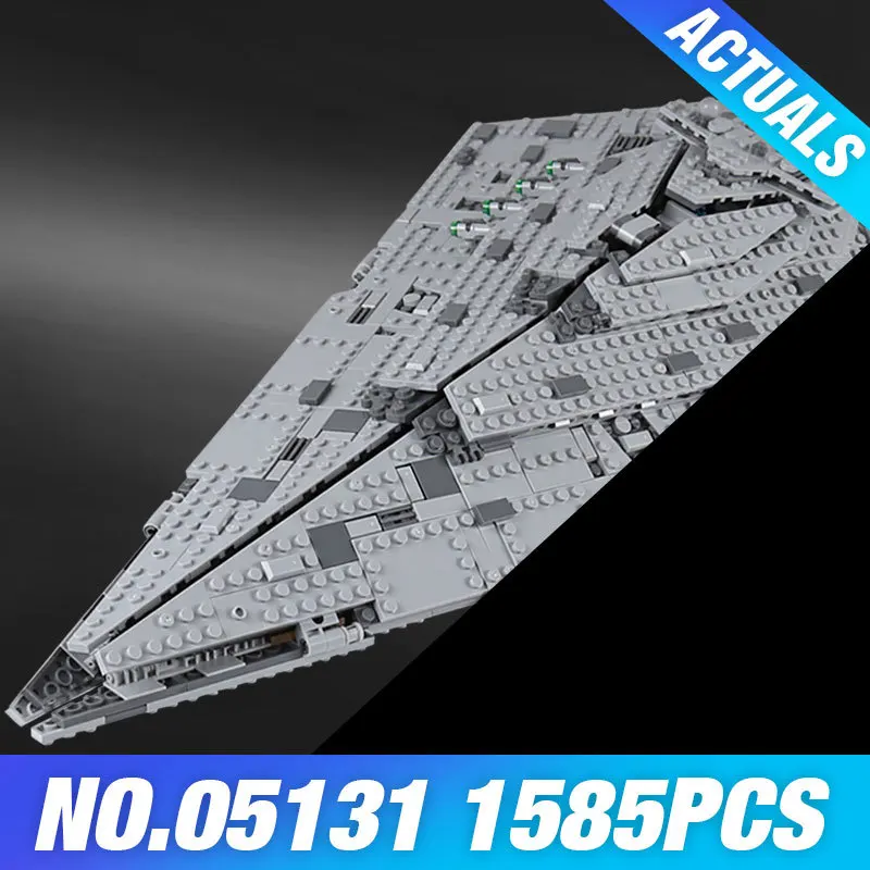 

Lepin 05131 The First order Star Model Destroyer Set 1585PCS Genuine Star Plan Series 75190 Building Blocks Bricks Toy DIY Gift
