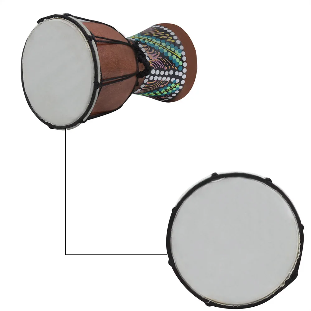 4 дюймов компактный размер деревянный Африканский барабан джембе Бонго ручной барабан ударный музыкальный инструмент(узоры Случайная