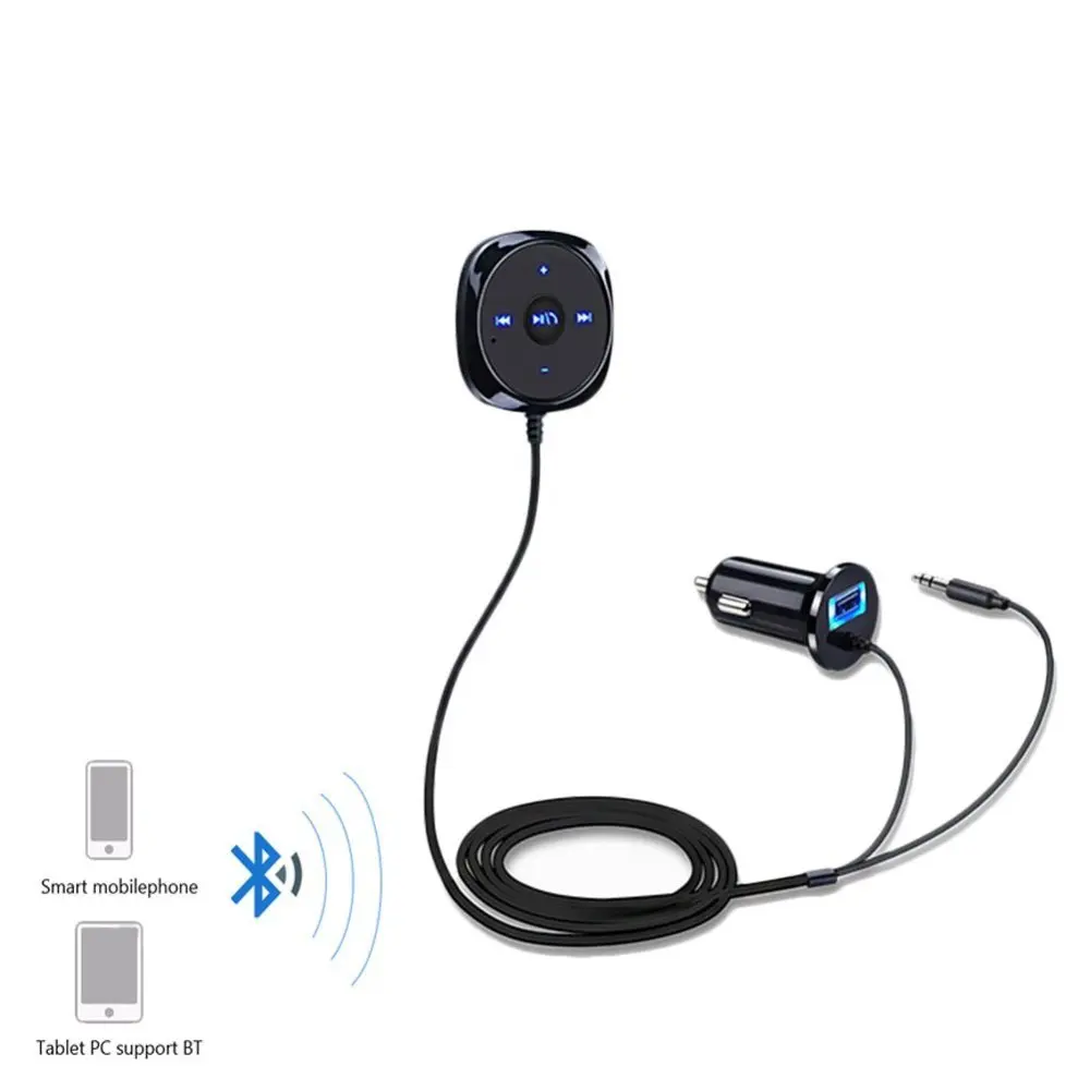 Eincar Bluetooth hands-free car kit Player with 2.1A USB Car Charger + 3.5mm AUX cable Wireless music and car calls