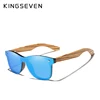 KINGSEVEN 2022 Polarized Square Sunglasses Men Women Zebra Wooden Frame Mirror Flat Lens Driving UV400 Eyewear ► Photo 3/6