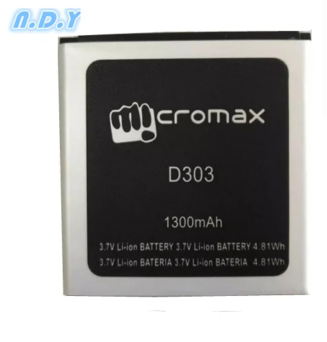 

New High Quality Micromax D303 1300mAh Li-ion Battery for Micromax D303 Mobile phone