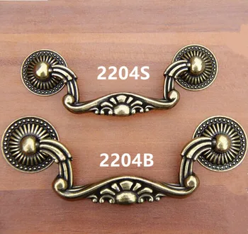 

76mm 96mm vintage style retro furniture handles shaky rings bronze drawer cabinet pulls knobs bronze dresser door handles 3"
