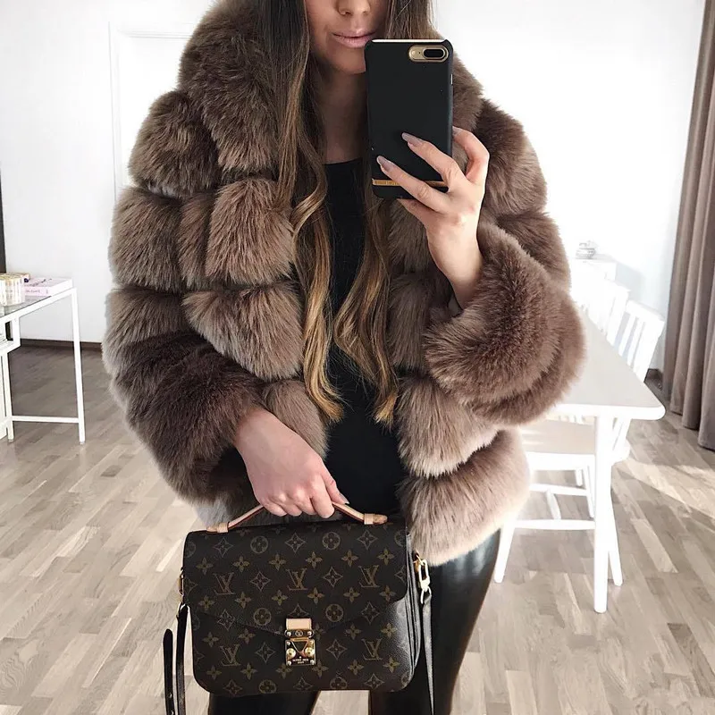 ladies hot sale long sleeve hooded fur warm woman coats cute and American style winter fake fur casual hooded female coat ladies hot sale long sleeve hooded fur warm woman coats cute and American style winter fake fur casual hooded female coat
