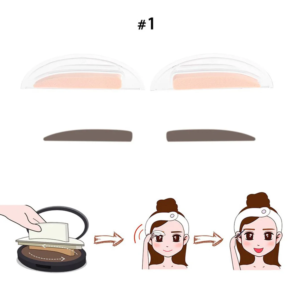 

2Pcs Straight eyebrows stencil Sponge Eyebrow Stamps for Eye Makeup Template Shaping Tools Eyebrows Template Card