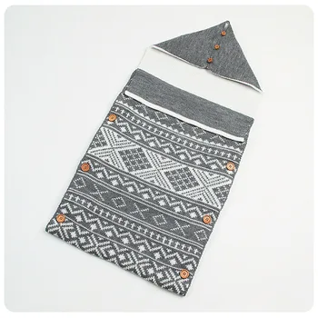 

Fashion Trend Pattern Knitted Baby Swaddling Polyester Super Soft Baby Blanket Newborn Baby Swaddle Baby Sleeping Bag 35*75cm