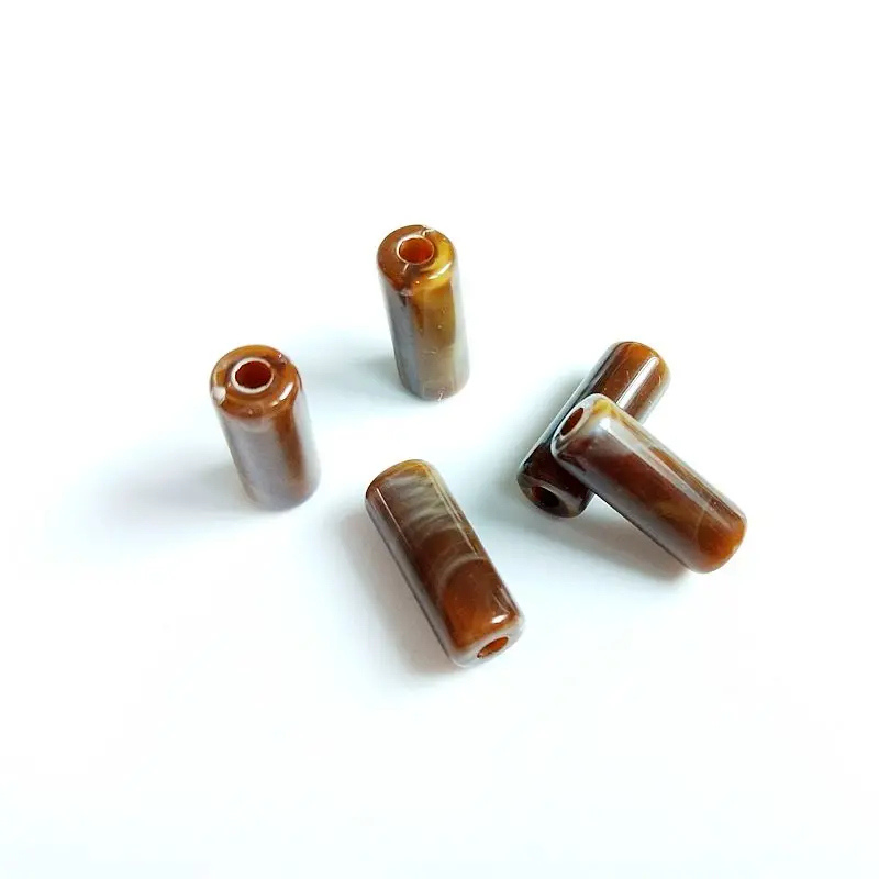 PURPLEGRAPE Fashion Vintage Acrylic Cylindrical Marble Pendant DIY Handmade Earrings Accessories Jewelry Beads 12 Pack Jewelry Findings