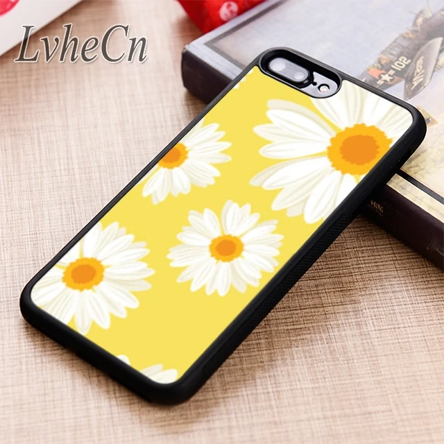 Чехол для телефона LvheCn с цветами маргариток на желтом чехле iPhone 5 6 6s 7 8 plus X XR XS max 11