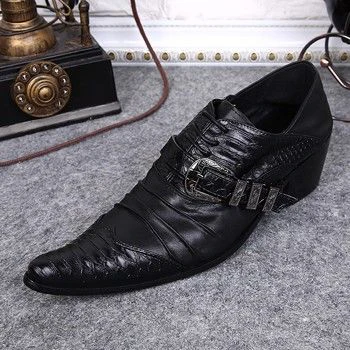 Размера плюс; Новые итальянские острый носок человек банкетные туфли-оксфорды из натуральной кожи для увеличения роста; Для Мужчин's торжественное платье свадебные туфли SL304 - Цвет: Черный