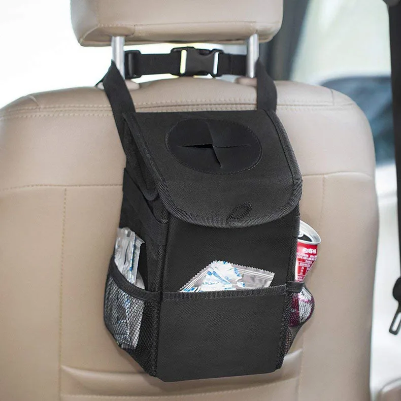 Portable Folding Oxford Cloth Waterproof Car Garbage Bag Bin Vehicle Trash Can Auto Household Storage Bucket Bag Car Accessories Wish