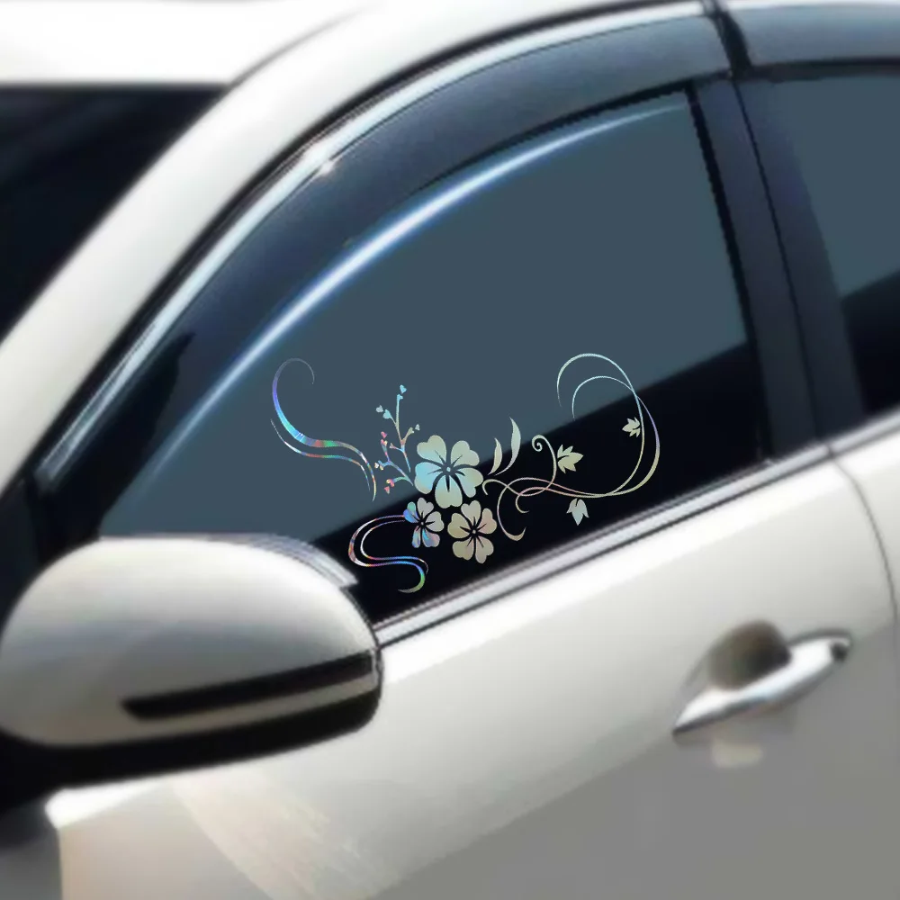 

LEEPEE Car Styling Car Body Decorative Random Sent Reflective Motorcycle Car Door Window Sticker Laser Flower Stickers Universal
