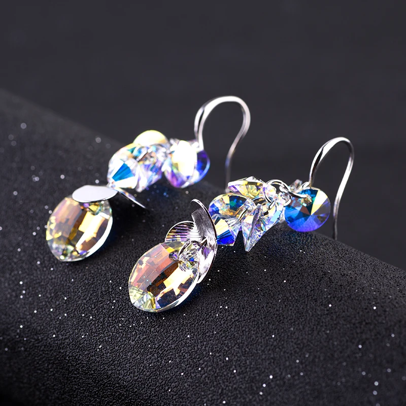 High Quality Austrian Crystal Pending Dangling Earrings For Women heart shape Fine Jewelry | Украшения и аксессуары