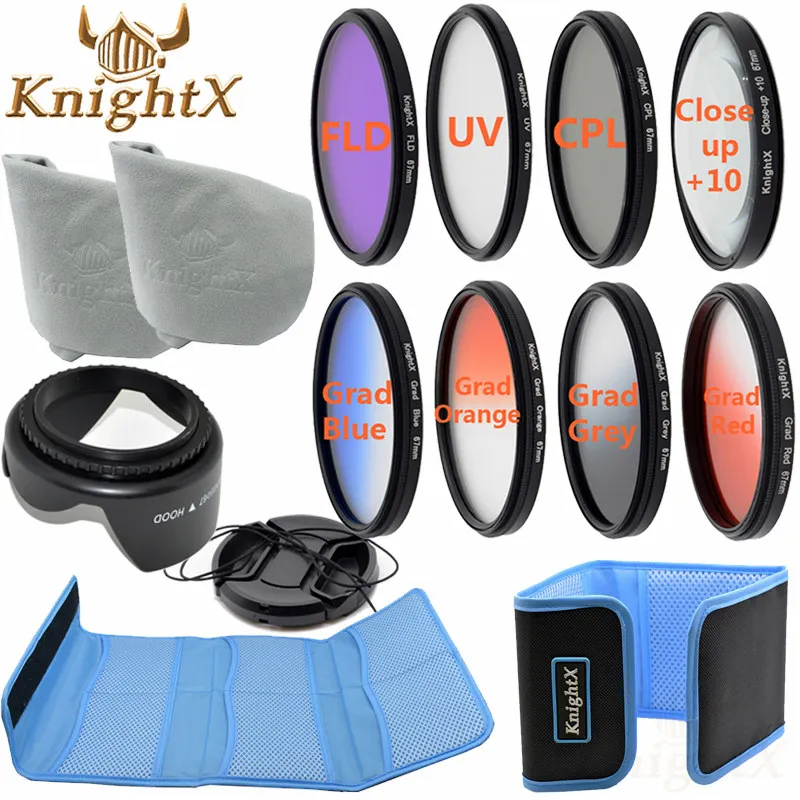 Набор цветных фильтров KnightX 49 мм 52 мм 55 мм 58 мм 67 мм FLD UV CPL ND Line для камеры Nikon Canon t5 700d d3200 d3100 DSLR - Цвет: 8 Filter 14in1  A