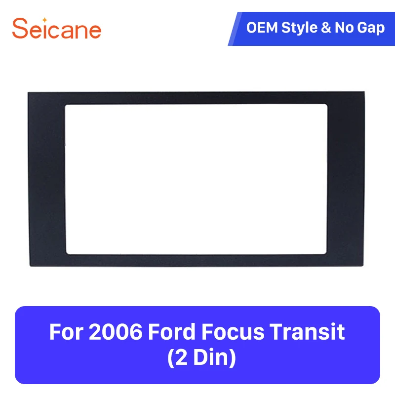 

Seicane Double DIN Car Radio Fascia for 2006 Ford Focus Transit Stereo Dashboard Auto Mount Frame Installation Panel Kit Trim