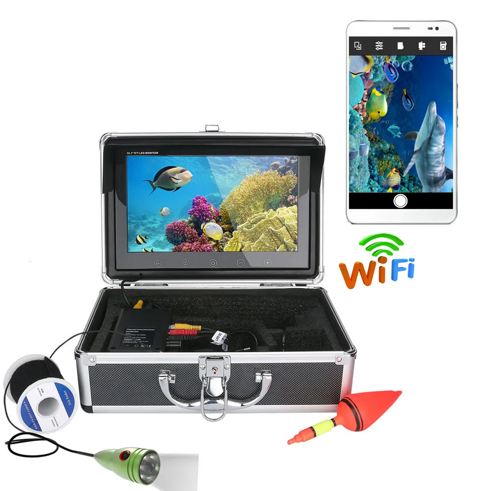 WIFI-F004B-50M PDDHKK Wifi Беспроводная 1" дюймовая TFT lcd Видео подводная камера с 6 шт. Белый светодиодный фонарь светодиодный камера ночного видения для рыбалки - Цвет: WIFI-F004B-50M