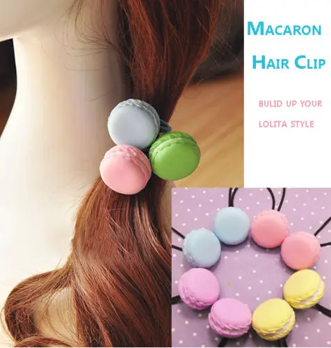 

1Piece Super Cute Macaron Hair Clip Hair Band Harajuku Kawaii Ice-cream 10 Colors Lolita Accessory