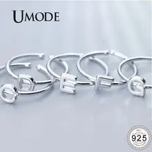 UMODE, корейские 925 пробы, серебряные кольца, трендовые английские буквы, открытые кольца для женщин, Серебряный подарок для девушек, Женские Ювелирные изделия ULR0737A