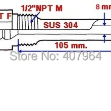 L = 105 ммнержавеющая стальной термометр