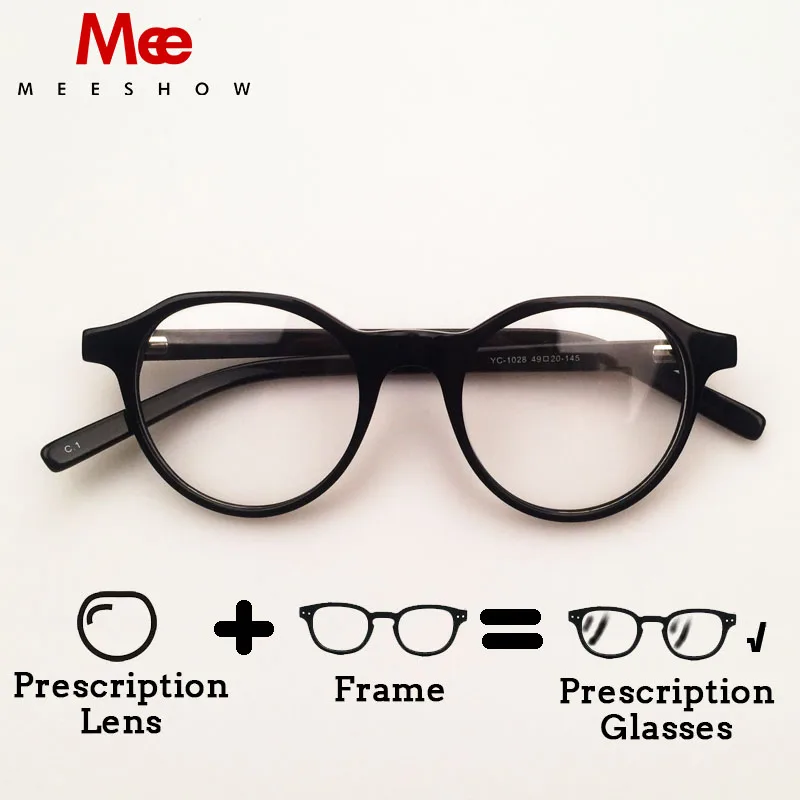 Retro Optische Brille 1028 Myopie Meeshow Black Brillen Frauen Rahmen Acetat Angepasst 2019 Männer Objektiv qU8zwIw