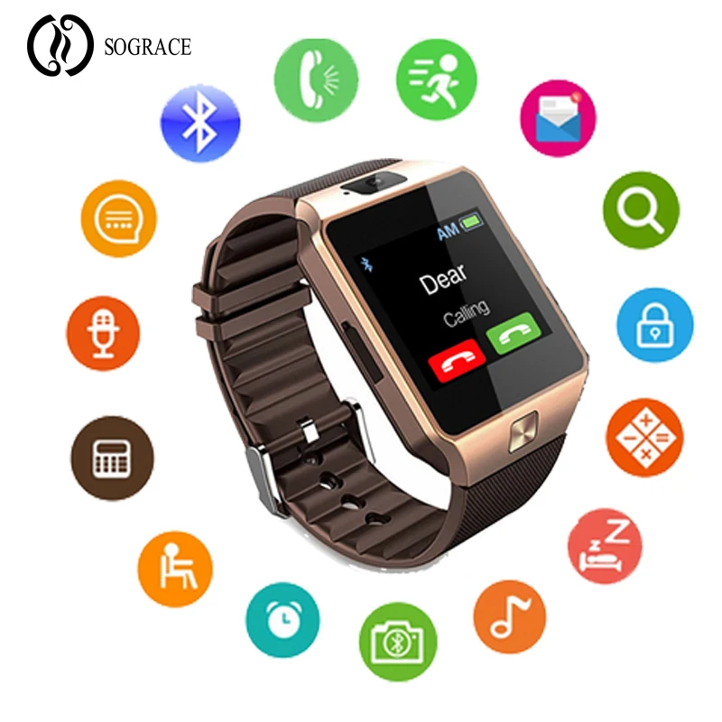 

DZ09 Children Smart Watch With Passometer Camera SIM Card Call Smartwatch For Xiaomi Huawei HTC Android Phone Better Than Y1 A1
