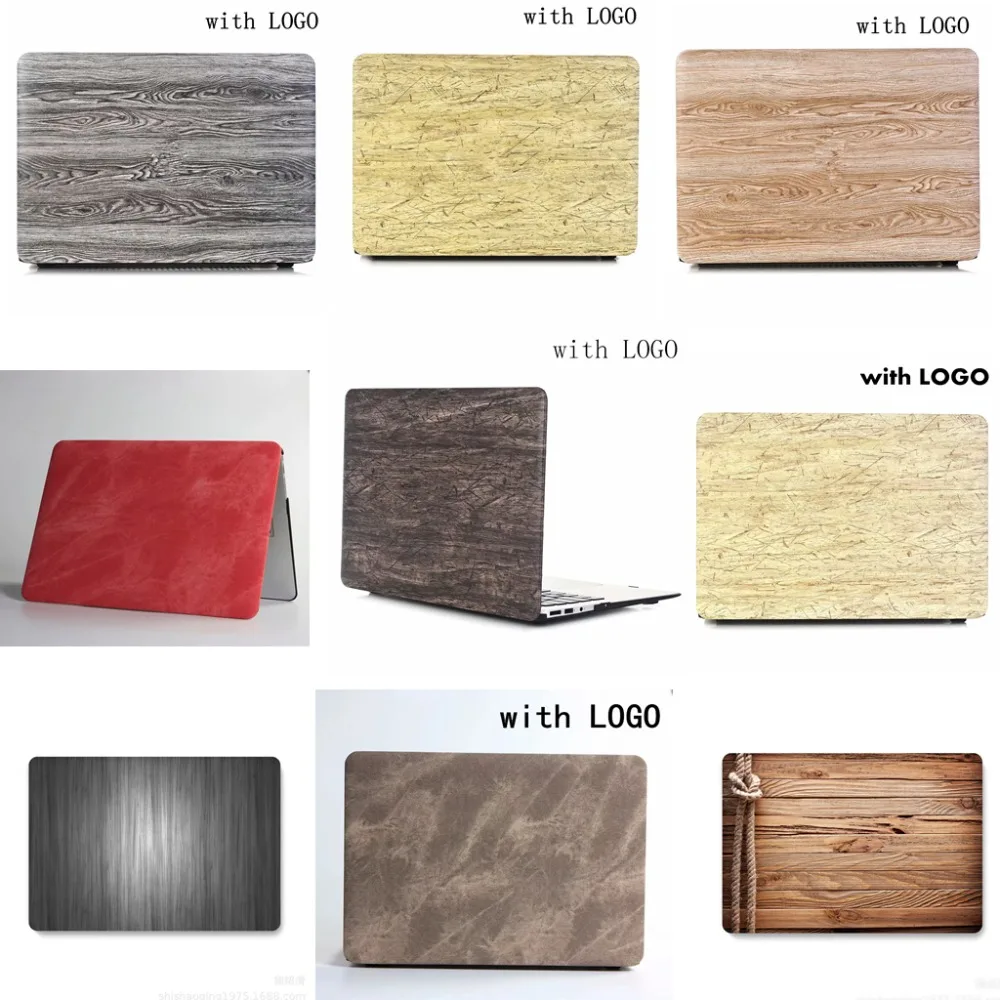 PU Leather Wood Grain Hard Case Cover for Macbook Air Pro 11/" 13/" 15/" Retina 12/"