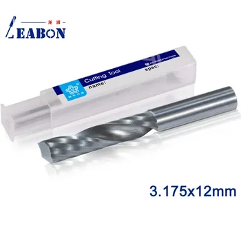 

LEABON 10pcs/lot CNC Bits Single Flute Spiral Router Carbide End Mill Cutter Tools CNC Engraving Bit 3.175 x 12mm