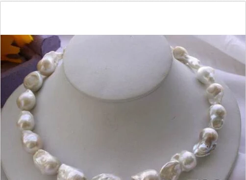 

z2927 HUGE 25mm white baroque keshi reborn pearl necklace