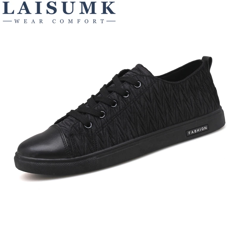 

LAISUMK New Males Casual Round Head Lace Up Solid Color Shoes Leather Summer Breathable Simple Flats For Mens Free Shipping