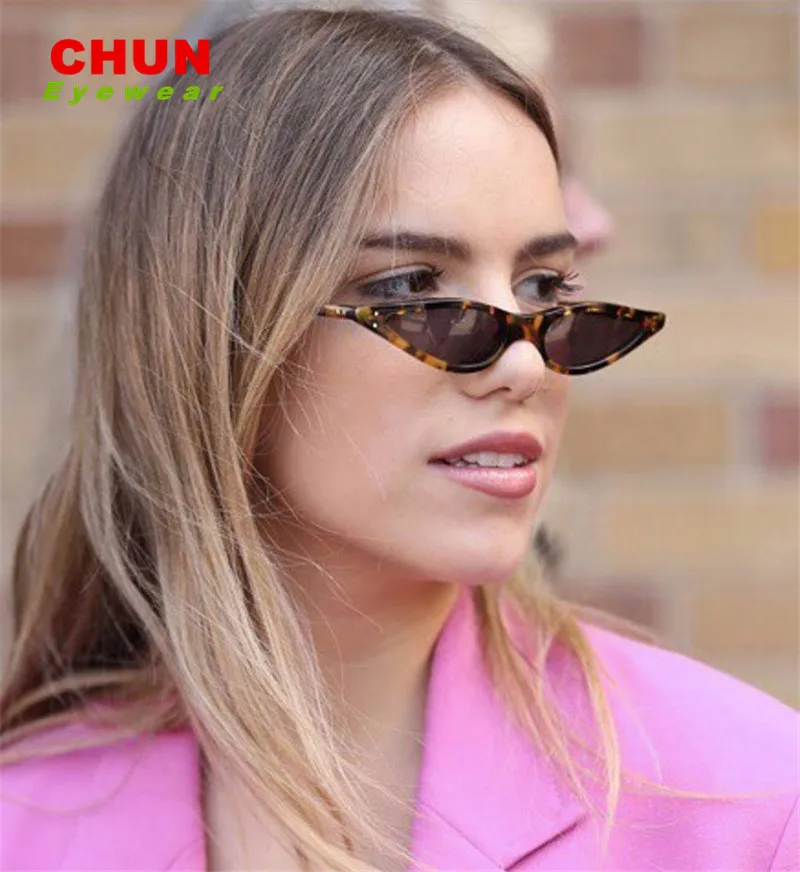 

CHUN small sunglasses women Triangle Cat eye vintage black leopard red stylish cat eye sun glasses female 2018 uv400 Brand K6