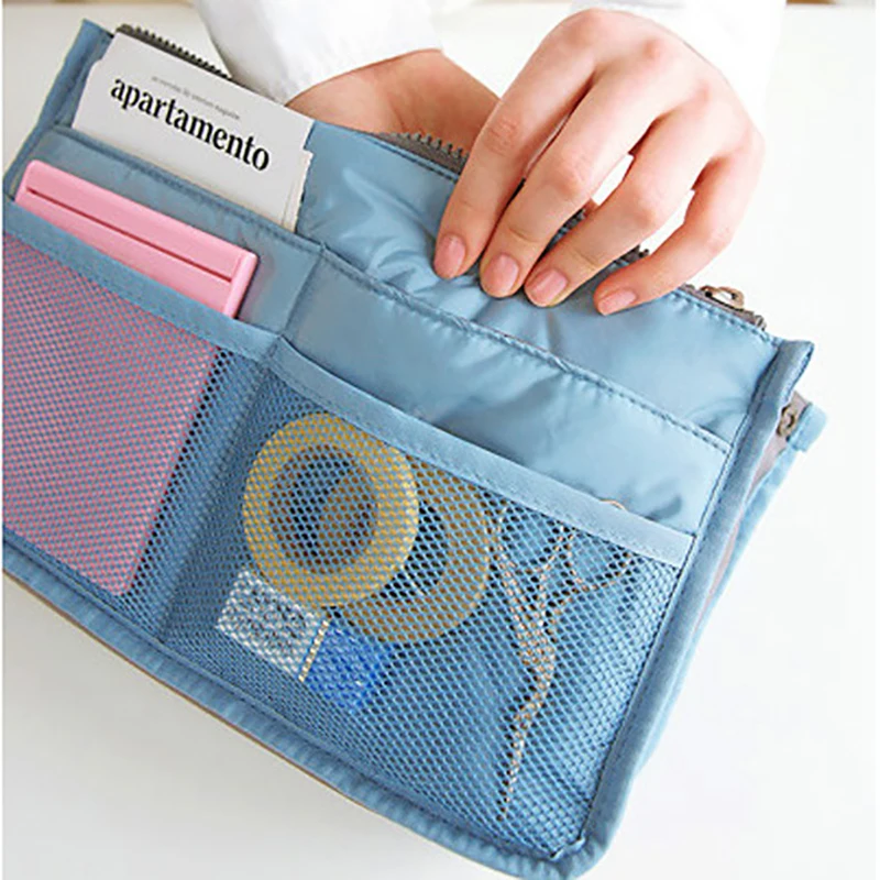 Organizer Handbag Household Cosmetic bag women/men 17 colors Multifunction practical Storage bag make up bag Insert handbag