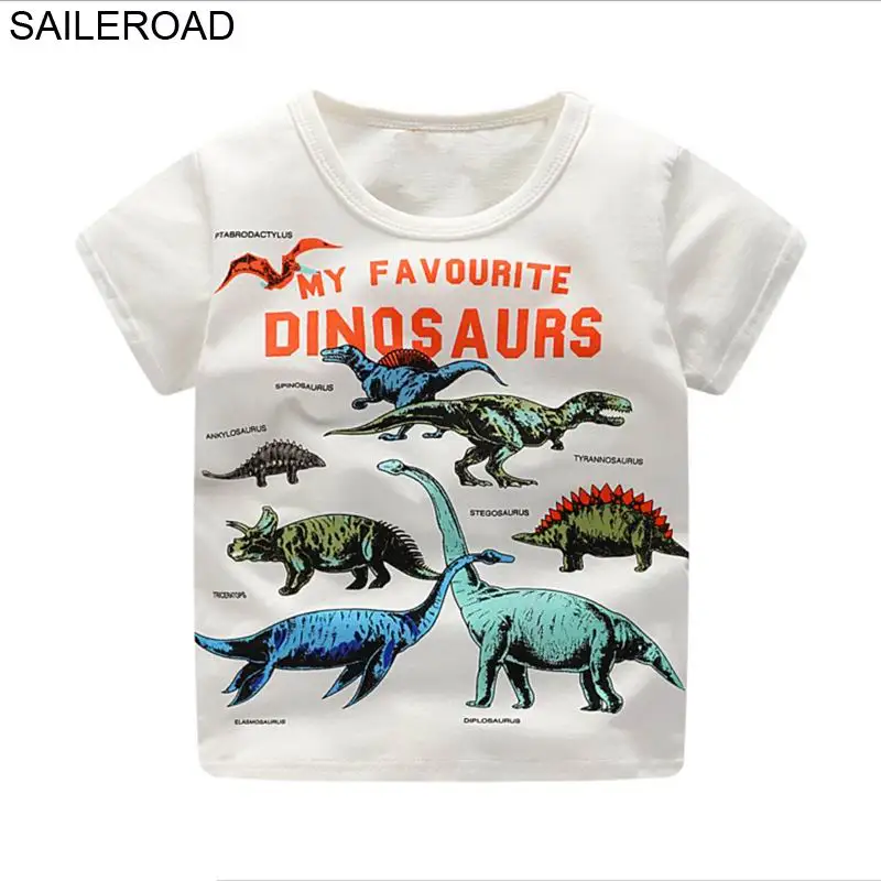 SAILEROAD 2-7Year Animal Rhinoceros Детские Мальчики Девочки Топы Футболка Для Летних Детей Детская Одежда для Девочек Хлопковая Одежда