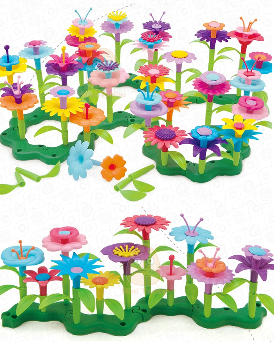 Мечта сад серии девушки цветок соединительные блоки, игрушки развивающие монтажные блоки Творческий DIY Кирпичи игрушки для детей