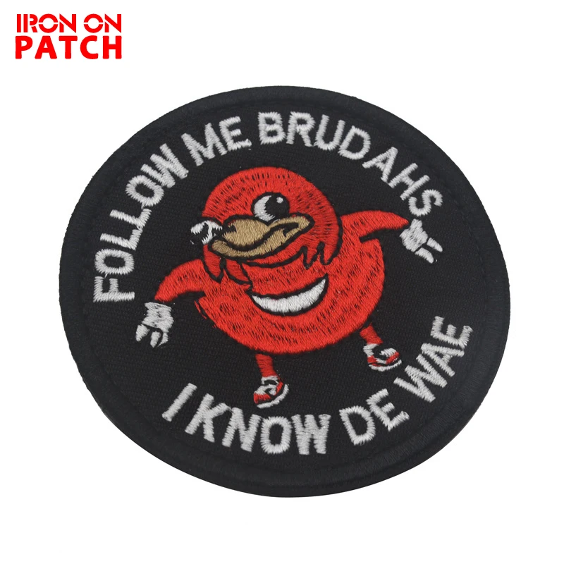 Ugandan Knuckles Follow Me Brudahs I Know De Wae патч на жилет DIY тактические Бейджи для рюкзака Black Meme