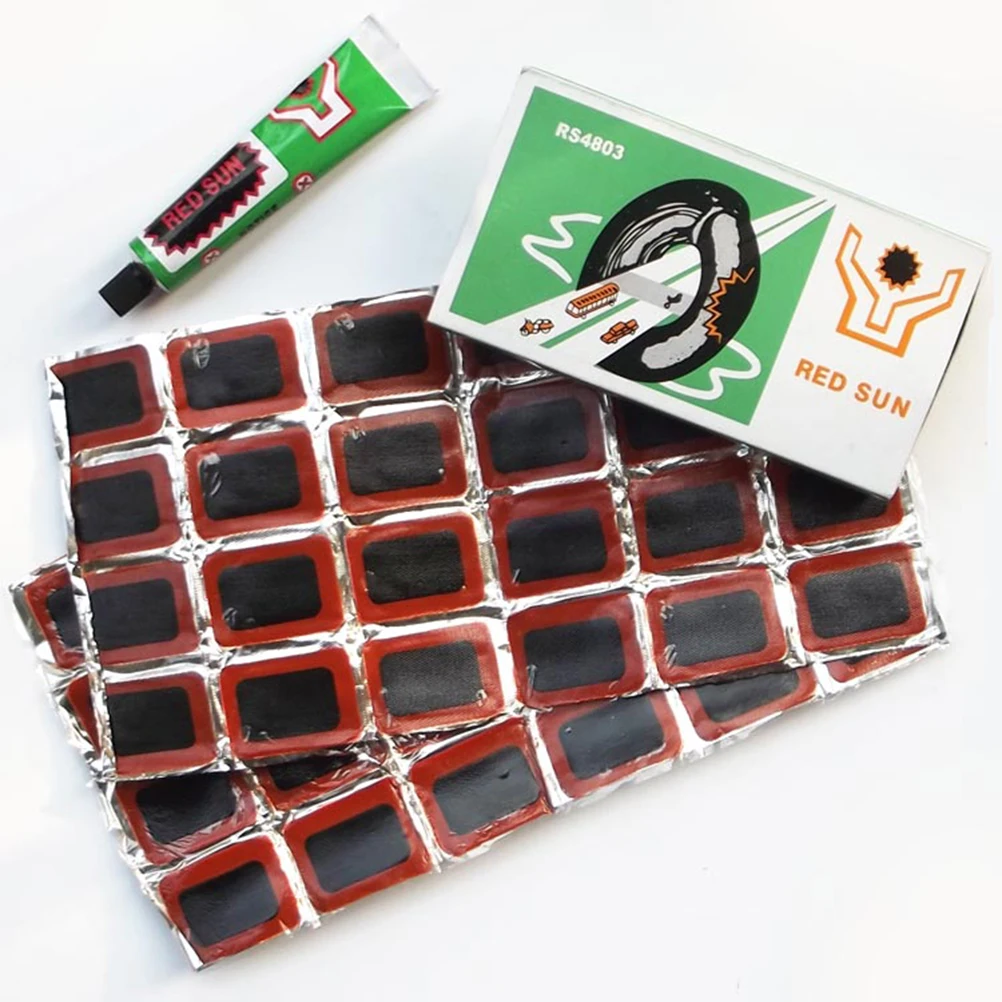 

48 Pcs+1 Glue High Quality Piece Cycling Tyre Puncture Repair Tools Kits Round Bicycle Bike Tire Tyre Rubber Patch