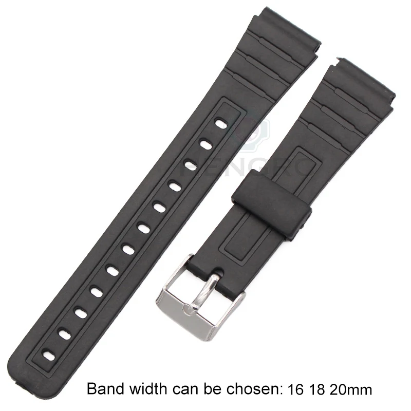 Ремешок для часов силиконовый резиновый ремешок для мужчин спортивный дайвинг черный ремешок для CASIO заменить электронные наручные часы ремень аксессуары для часов - Цвет ремешка: C