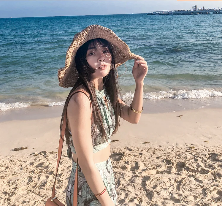 Летние Шапки для Для женщин Мода Дизайн Для женщин Beach Sun Hat Складная соломенной шляпе