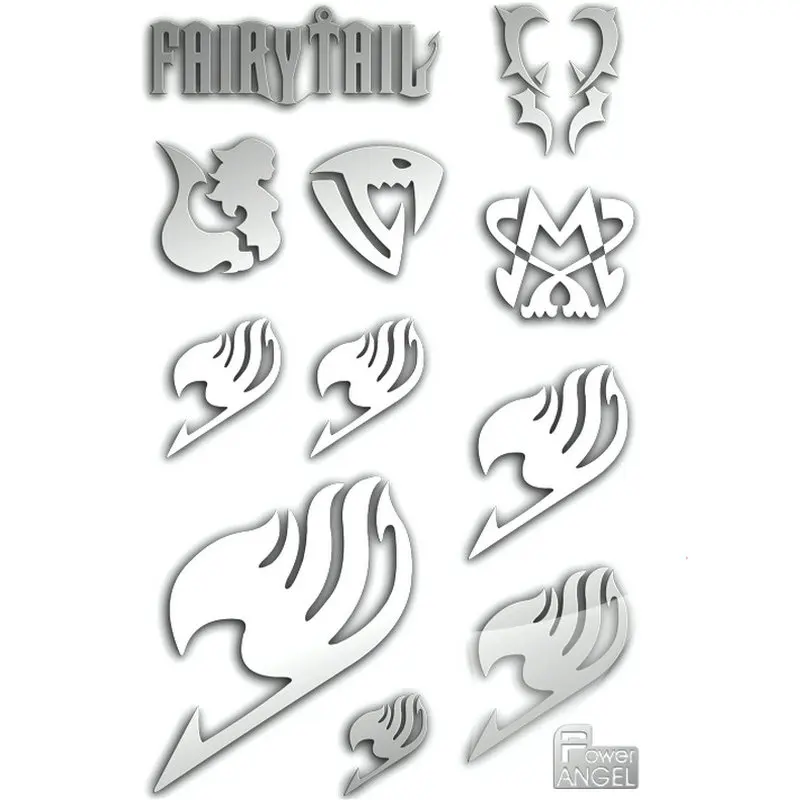 

11pcs/set Fairy Tail Anime Sticker 3D Metal DIY Stickers Phone Laptop Stickers Metal Cartoon Stickers Kids Toy Gift