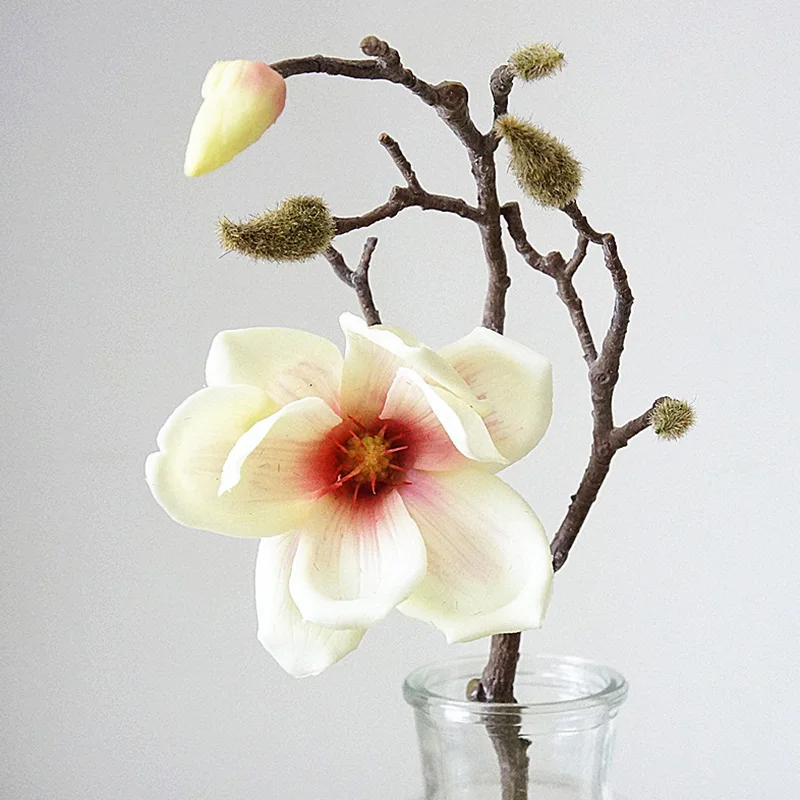 

3D Colors Decorative Magnolia Flower Real Touch Big Silk Orchid Branch For Wedding Home Decoration Gift 1 Heads Fake Floral