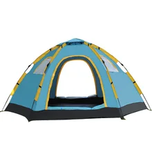 VILEAD Outdoor Quick Open Tent 5-8 People Camping Tent Camping Lazy Hexagonal Tent Space Large Windproof Fine Permeability