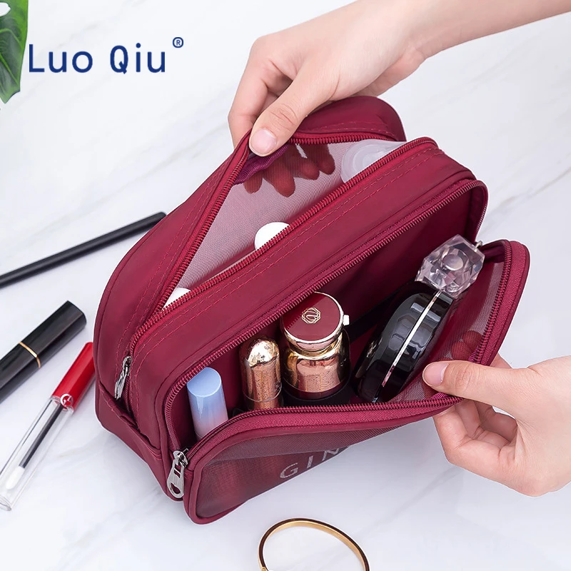 Универсальная дорожная сумка для макияжа портативная коллекция make-up bag женские прозрачные экран мойка сумка
