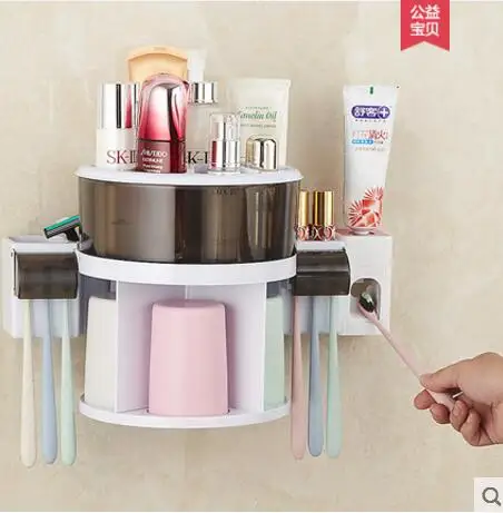 

Suction wall toothbrush rack toothbrush box cosmetic storage