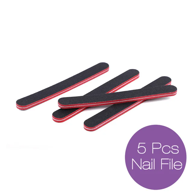 New Nail File Art Beauty Tools 5pc Black Red Sanding Buffer New Nail File Art Beauty Tools 5pc Black Red Sanding Buffer Stick Manicure Uv Gel