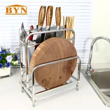 BYN Кухня Применение Нержавеющая сталь Кухонные ножи стеллаж для хранения Ножи стенд Нержавеющая сталь нож стойки стоял Организатор