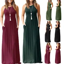 Sexy para mujer Boho Maxi Club sólido sin mangas chaleco vestido vendaje largo vestido de fiesta damas de honor Vestido Infinito Longue Mujer Vestidos