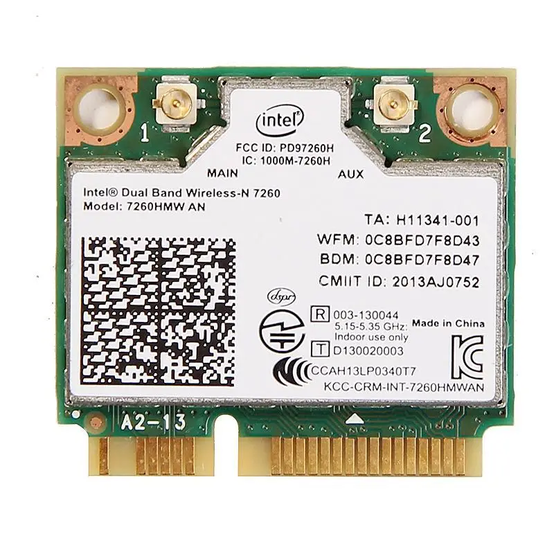 Двухдиапазонный для Intel беспроводной-N 7260 7260HMW Половина мини Pci-e 300 Мбит/с
